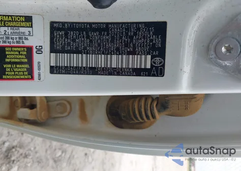 2015 Toyota Corolla Le Plus из США, поврежденный, VIN 2T1BURHE1FC404120